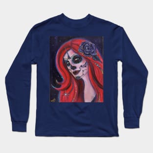 Gemma day of the dead art by Renee Lavoie Long Sleeve T-Shirt